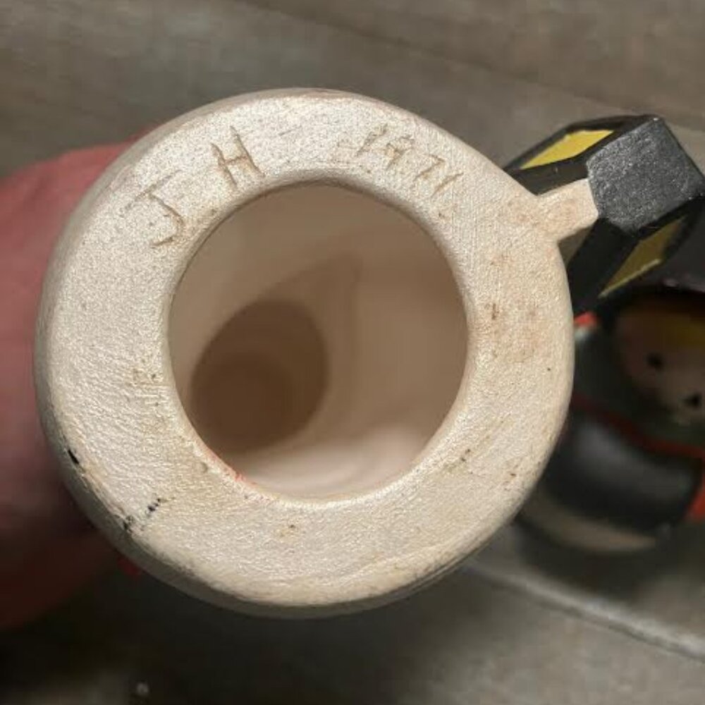 2 Vintage snow man holiday deco signed J.H. 1971 - Picture 2 of 3